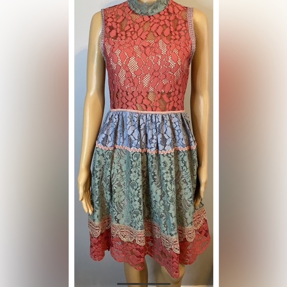 NWT  $583 ALEXIS Multicolor Lace Vedette Dress SZ XS - Picture 7 of 12